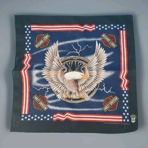 Vintage Harley Davidson Motorcycles Bandana USA Eagle Stars Stripes Americana